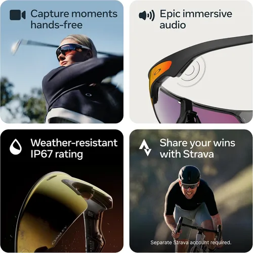 Vista 5 de Meta Oakley Vanguard AI, Audio, Photo, Video Compatibility Negro