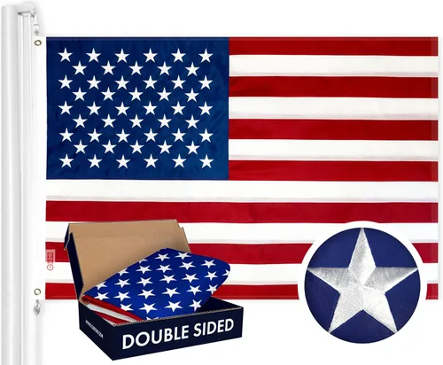 Vista 22 de G128 Bandera del Estado de Alabama 3 x 5 pies Serie Double ToughWeave de doble cara con costura de 210D de poliéster Rayas cosidas