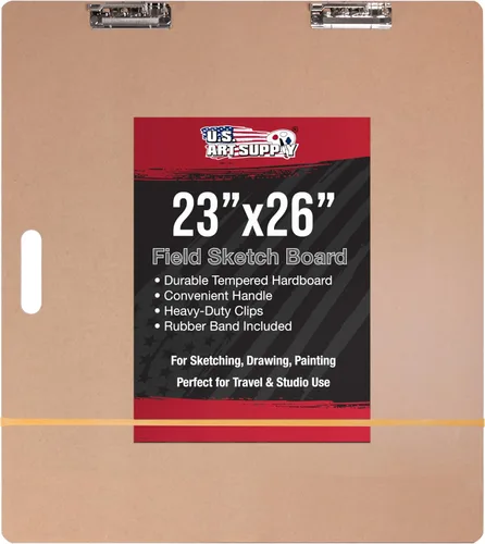 Vista 8 de U.S. Art Supply Tablero de dibujo para artistas, de 11 x 17 pulgadas, tablero de dibujo ligero con asa, clip y banda de goma para arte, bocetos