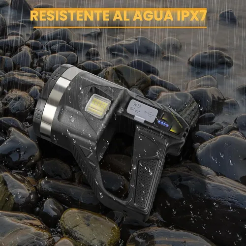 Vista 7 de Reflector 1000000 Lúmenes, 6 Modos Linterna Reflector LED Súper Brillante Recargable con Luz COB, Trípode Ajustable, 15000mAh 18Hrs IPX7 Reflectores