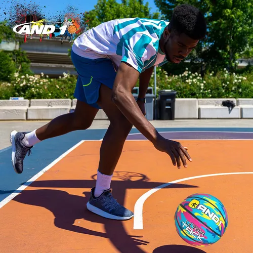 Vista 7 de Balón de baloncesto AND1 Ultra Grip Advanced Premium de goma (desinflado con bomba incluida): Balón de baloncesto oficial de tamaño reglamentario 7