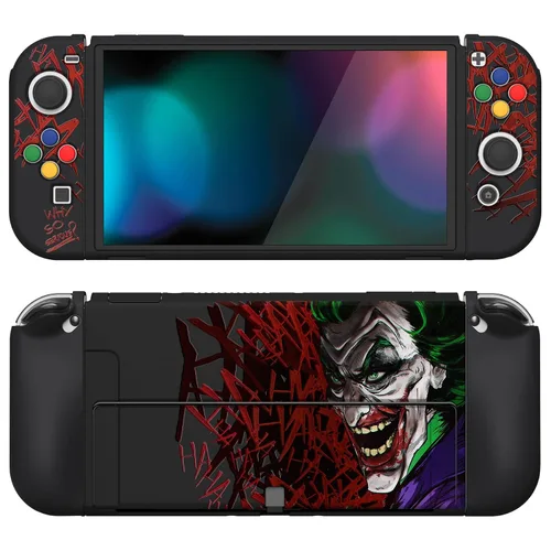 Vista 18 de PlayVital ZealProtect - Funda protectora suave para Nintendo Switch OLED, protector flexible Joycon Grip Cover para Nintendo Switch OLED con tapas