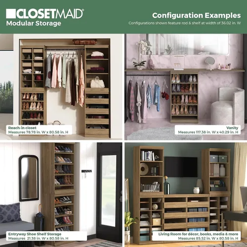 Vista 16 de ClosetMaid - Unidad de almacenamiento modular apilable de 3 estantes, color arena