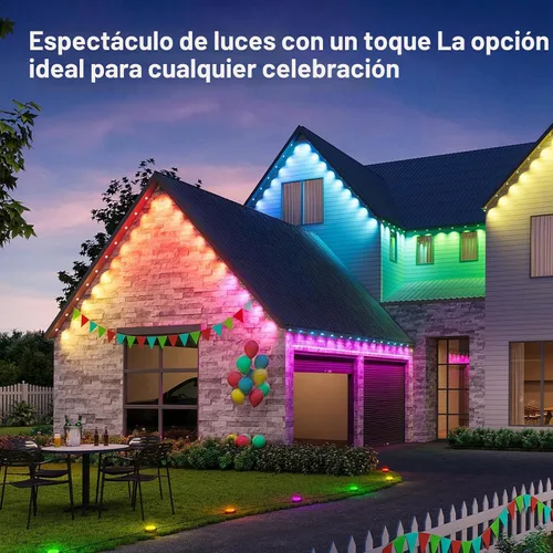 Vista 3 de AHAWILL Luces RGB Permanentes para Exteriores con Impermeabilidad IP67, Guirnalda de Luces Inteligentes para Exteriores con Control Remoto, Luces