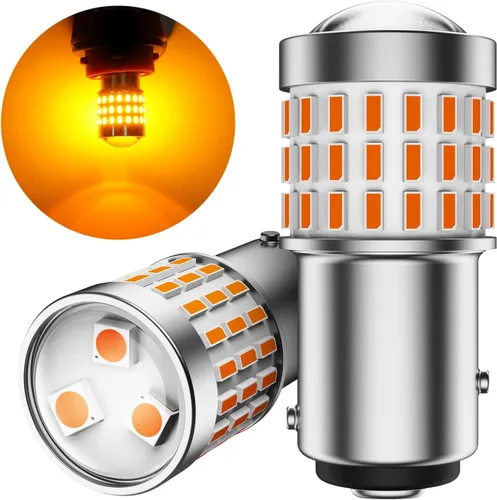 Vista 9 de Torchbeam Bombillas LED 1156 de señal de giro, CANBUS sin errores, reemplazo para P21W BA15S 1156A 1156NA 7506 1141, 12V-24V ámbar amarillo bombilla