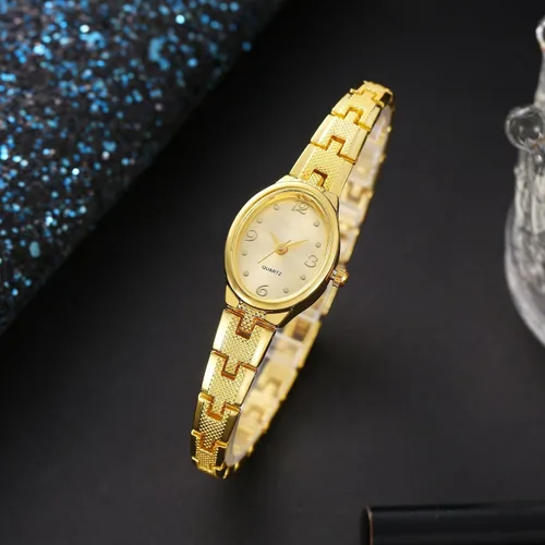 Vista 3 de Relojes de lujo para mujer con pequeña pulsera vintage elegante esfera ovalada reloj de cuarzo de moda