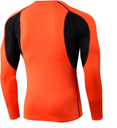 Vista 2 de RTRDE Camisas de manga larga para hombre, secado de yoga, fitness, impresión, suave, camiseta deportiva, básquetbol, ajustada, camiseta