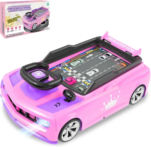 Vista 9 de Mytothfy Volante musical de juguete de carreras de coche de carreras para niños pequeños, auto de simulación de conducción con sonido y luz, regalos