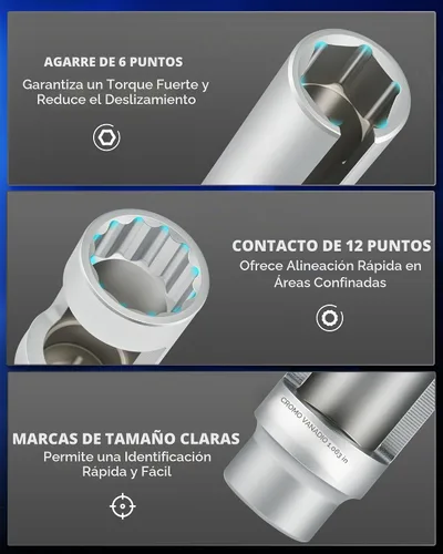 Vista 6 de OMT 7pc Sensor de oxígeno Socket Set para el interruptor del inyector