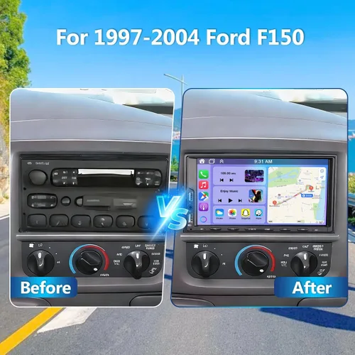 Vista 2 de 2+32G Car Radio for Ford F150 1997-2004 w/Wireless CarPlay and Android Auto