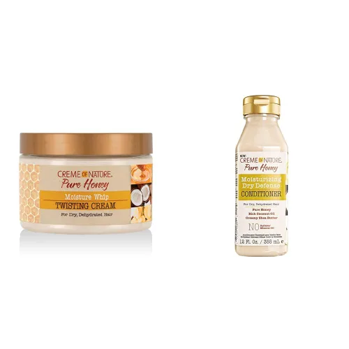 Vista 8 de Creme of Nature Pure Honey Define Moisture Whip Crema Moldeadora, Define y Alarga los Rizos, Fijación Duradera sin Rigidez, Regalo de Cuidado