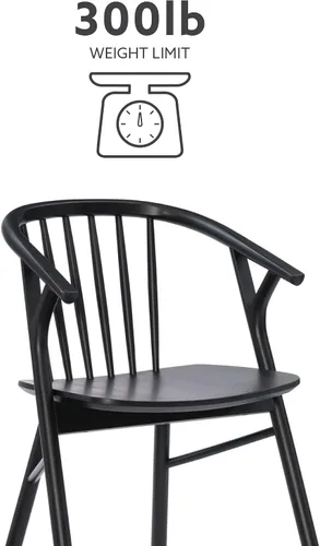 Vista 4 de Linon Breeanne - Silla de comedor con respaldo y silla de montar Windsor color negro