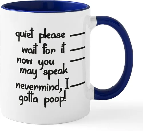 Vista 70 de CafePress Time To Poop Mugs Taza de café de cerámica de 11 oz (11.0 fl oz)
