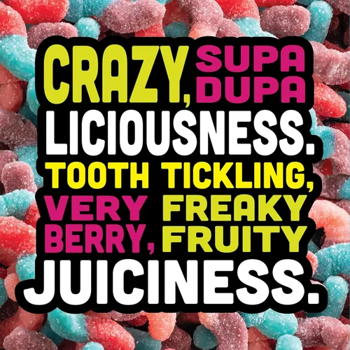 Vista 3 de Trolli - Sour Brite Crawlers, sabor Very Berry, 5 onzas. Gusanos de goma agrios muy bayas, bolsa de clavijas, aperitivos, compartir, sobre