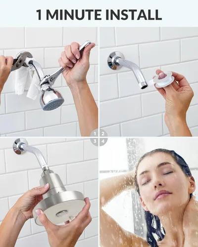 Vista 8 de SANYCASA Cabezal de Ducha Filtrado para Agua Dura, Elimina el Cloro y Metales Pesados, Filtro KDF-55 para Cabello y Piel Más Saludables, Protege