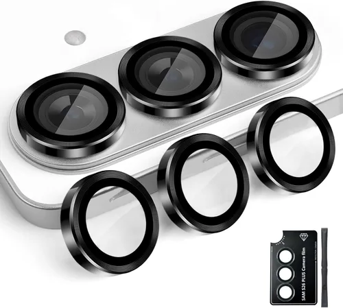 Vista 22 de Protector de lente de cámara para Samsung Galaxy S26, cubierta individual de lente de anillo de aleación de aluminio de vidrio templado con bandeja