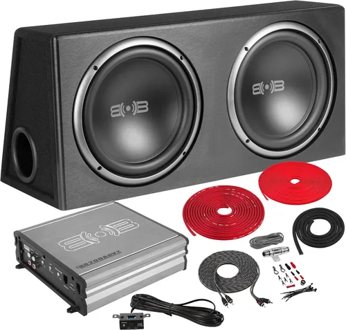 Vista 12 de BELVA Caja de subwoofer doble con puerto de coche de 10 pulgadas, MDF de 3/4 pulgadas, Polyfil preforrado incluye deflector azul personalizado