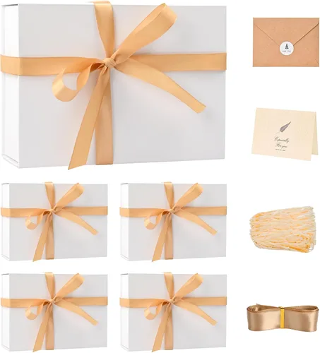 Vista 57 de LIFELUM Square Gift Box with Magnetic Lid, Card, Sticker, Ribbon, Shredded Paper Filler for Business, Wedding, Birthdays