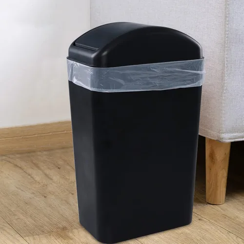Vista 3 de Cubo de basura negro de 14 litros/3.5 galones, cubo de basura delgado para espacios estrechos, F