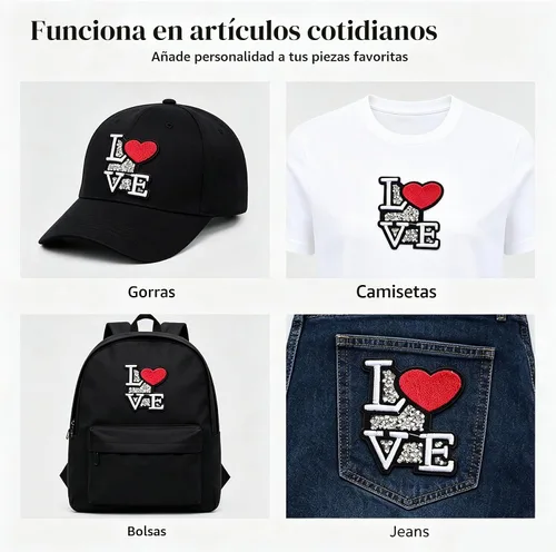 Vista 5 de 2 piezas de parches para planchar con diamantes de imitación para ropa, chaqueta, bolsos, mochilas