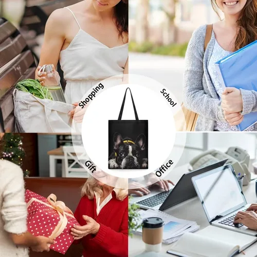 Vista 6 de UNICEU Bolso de viaje plegable de lona para mujer, estilo casual, para ir de compras al hombro