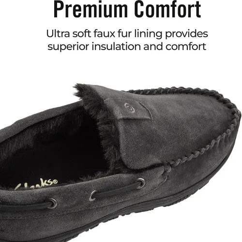 Vista 3 de Clarks Pantuflas venecianas para hombre, Gris