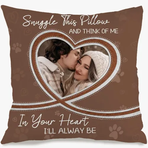 Vista 8 de Personalized One Image Pillow Case with Customized Text Designed for Bedroom or Sofa décor and Providing an Emotional Gift Experience for Loved Ones
