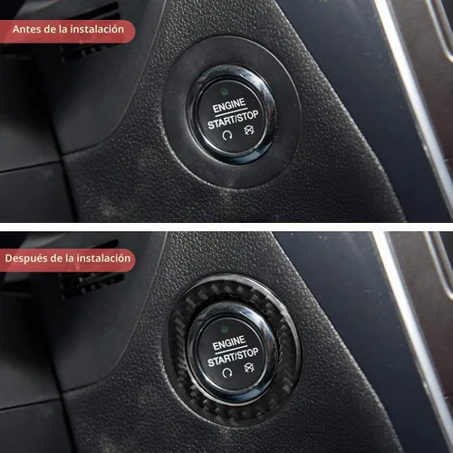 Vista 3 de SUNJIKA Compatible con 1 pieza de cubierta de botón de arranque de motor de fibra de carbono, accesorio para Ford Explorer 2013 2014 2015 2016 2017