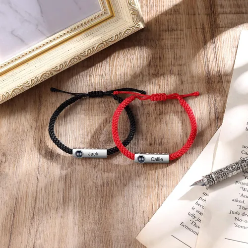 Vista 4 de Pulseras personalizadas con imagen en el interior, pulseras a juego personalizadas para parejas, pulseras de proyección de fotos, regalos de San