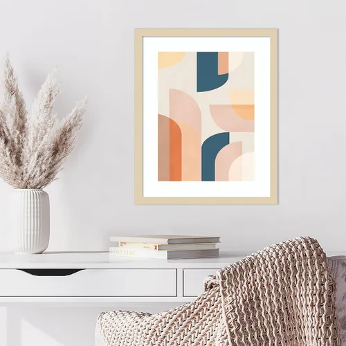 Vista 4 de Amanti Art Lienzo decorativo para pared, diseño geométrico retro de 21 x 17 pulgadas, por Kathrin Pienaar, arte abstracto para pared, decoración