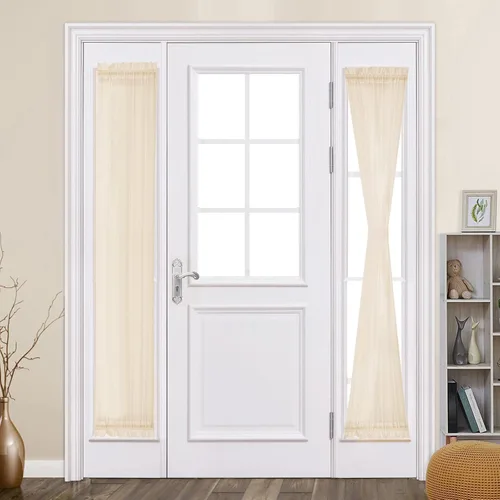 Vista 56 de MIULEE Cortinas Transparentes Laterales para Puerta Francesa con Filtrado de Luz, Tratamiento de Ventana, 2 Paneles de 25 x 40 Pulgadas con Beige