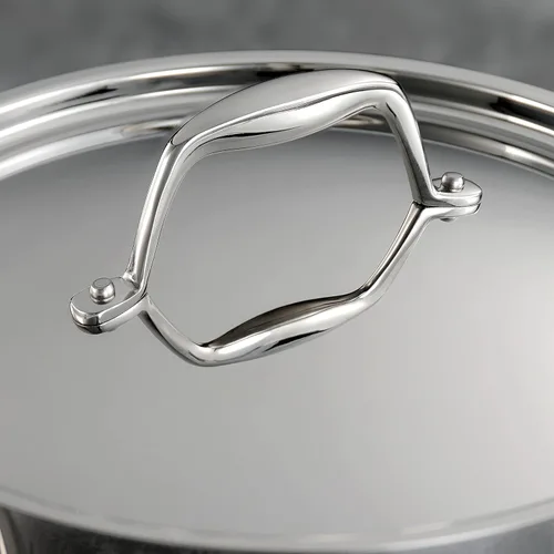 Vista 7 de Tramontina Signature Tri-Ply Clad - Juego de 8 utensilios de cocina de acero inoxidable con tapas, ollas y sartenes, listo para inducción, apto