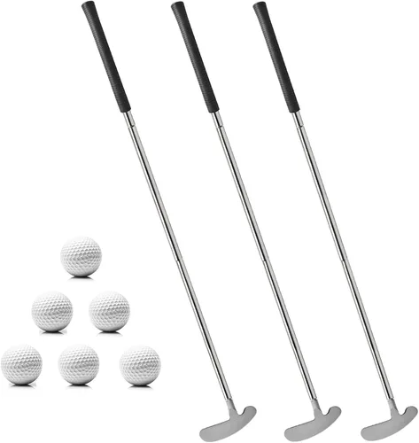 Vista 7 de QPPKI Putter de golf – Putter bidireccional de 33 pulgadas para mano izquierda/derecha, con pelotas de práctica, juego combinado de golf