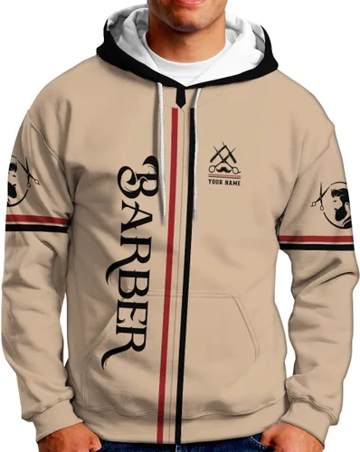 Vista 7 de AOVL - Camisas de peluquería con nombre personalizado 3D para hombres, camisa de peluquería personalizada para hombres y mujeres, camisa