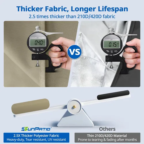 Vista 6 de SunPatio - Funda para parrilla de 48 pulgadas para exteriores, cubierta resistente para barbacoa con costura sellada impermeable