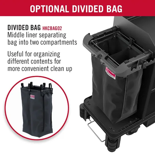 Vista 2 de Suncast Commercial Bolsa dividida colgante, 8 pulgadas de alto x 16 pulgadas de ancho, organizador de almacenamiento de dos compartimentos