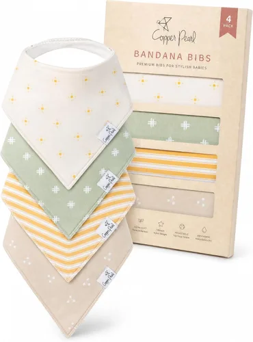 Vista 28 de Copper Pearl Baberos tipo bandana para bebé, paquete de 4 baberos de algodón suave para babear y dentición, absorbentes, ajuste ajustable, muchos