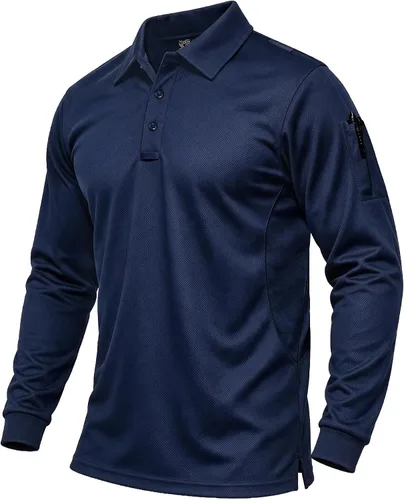 Vista 12 de Haimont Men's Long Sleeve Quick-Dry Performance Polo Shirt 3-Manga larga.