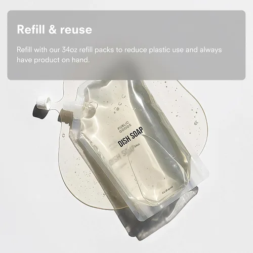 Vista 6 de Public Goods Jabón natural para platos Jabón de cocina A base de plantas y vegano Líquido detergente transparente para platos Fórmula