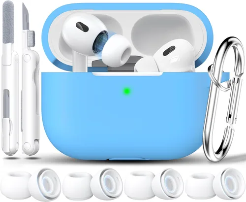 Vista 26 de RFUNGUANGO - Funda de silicona para AirPods Pro con auriculares, aguacate