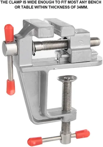 Vista 3 de Mini tornillo de banco de mesa, Mini abrazadera de mesa de joyero, Mini abrazadera de mesa Vice de banco pequeño, Soporte de banco de trabajo