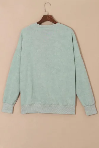 Vista 40 de SHEWIN Sudadera casual de manga larga con cuello redondo para mujer, ligera, holgada