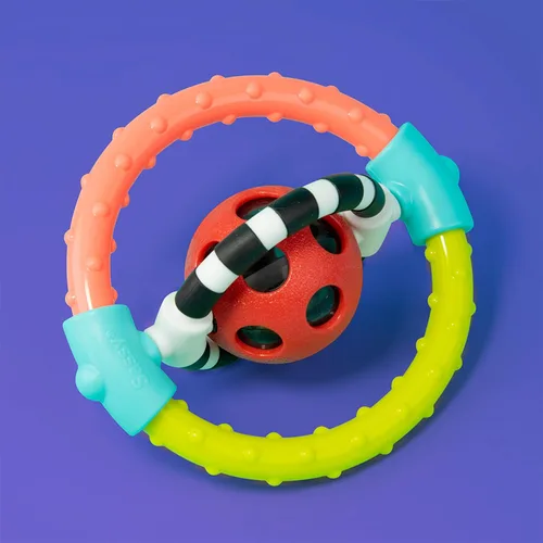 Vista 5 de Sassy Anillo flexible giratorio y masticable con giradores de doble acción, para mayores de 0 meses