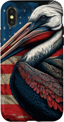Vista 5 de Funda para iPhone 16 Pelican Bird Patriotic Vintage American Flag Pelícano