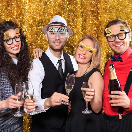 Vista 8 de ABOOFAN Gafas de papel 2024 Gafas de Año Nuevo 2024 Gafas de Año Nuevo 2024 Gafas de fiesta Gafas de fotografía 2024 Número Gafas de papel 2024