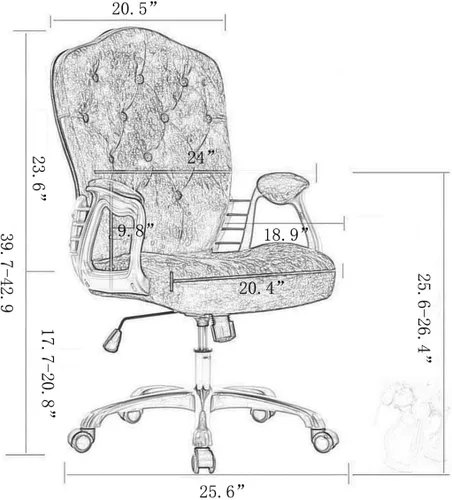 Vista 2 de QQXX Silla de oficina en casa, silla ergonómica de escritorio, silla de computadora con soporte lumbar, reposabrazos, silla ejecutiva giratoria