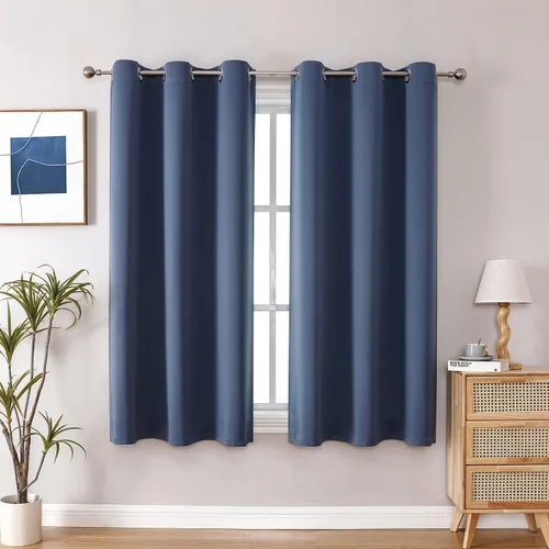 Vista 33 de ChrisDowa - Cortinas cortas para ventana de 40 pulgadas para dormitorio - Cortinas cortas con ojales y aislamiento térmico para oscurecer