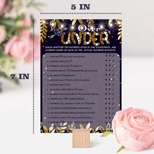 Vista 3 de Tarjeta de juego de despedida de soltera, regalo para boda de compromiso, más o menos, 30 tarjetas