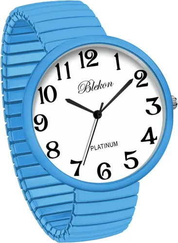 Vista 3 de Blekon Collections Nuevo Reloj de Moda con Correa Elástica de Tamaño Super Grande, Movimiento Japonés PC21J