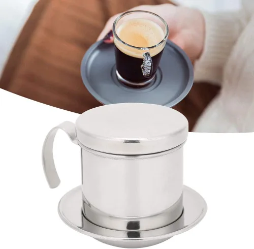 Vista 5 de Cafetera de goteo vietnamita, con pantalla de filtro fino, cafetera vietnamita vietnamita, filtro de goteo simple, la mejor opción de regalo